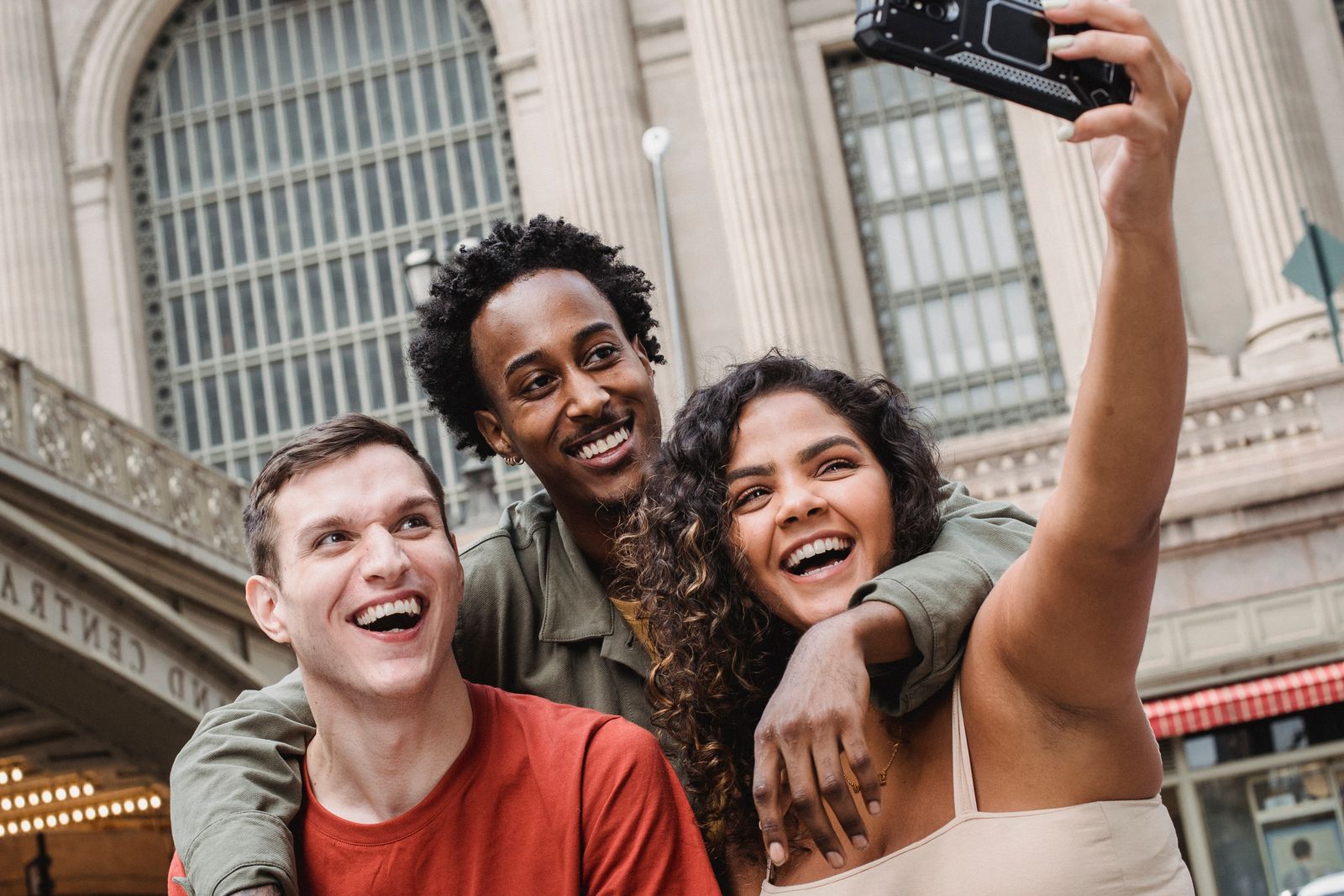 Friends enjoying time together in the city